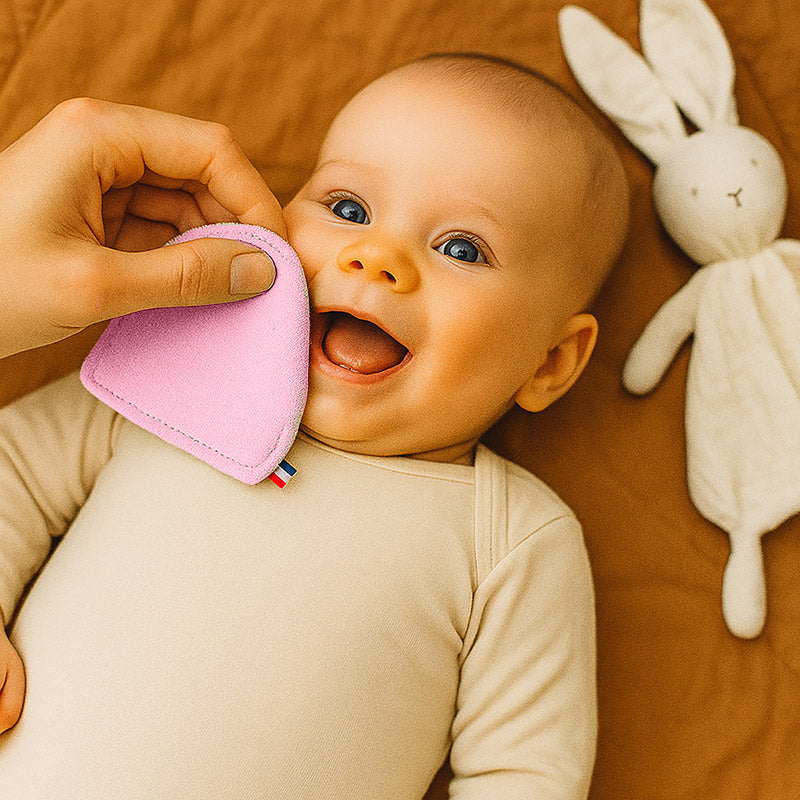 Lingette en coton bio rose papate