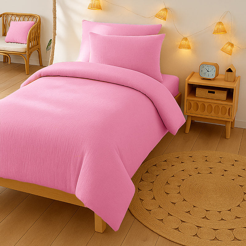 housse de couette en coton rose papate