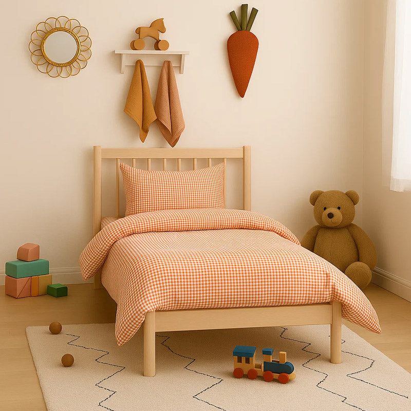 housse de couette en coton bio vichy france gots enfant