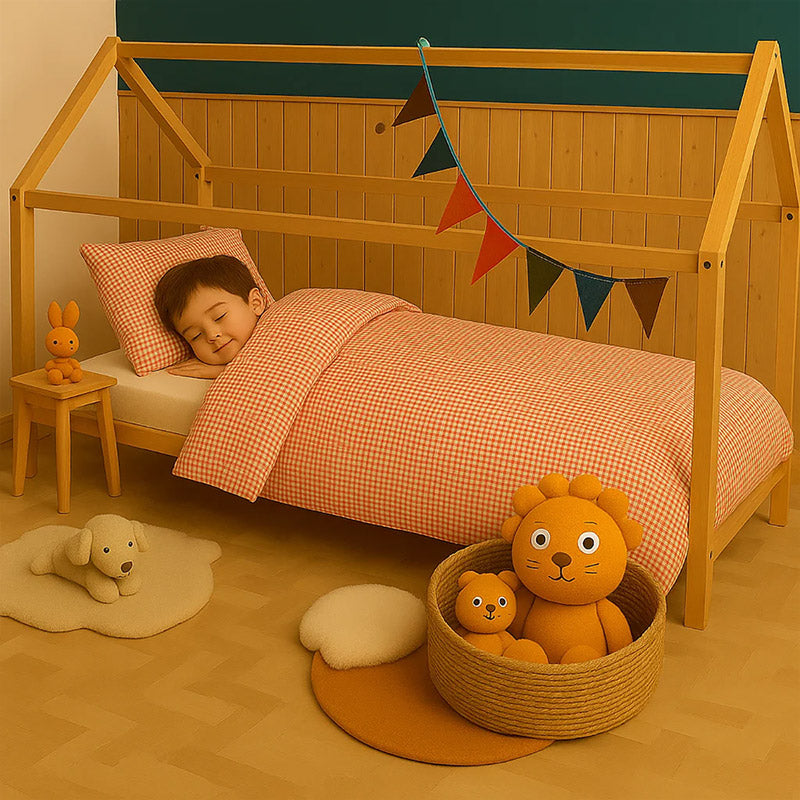 housse de couette en coton bio vichy france papate