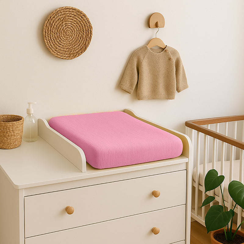 housse de matelas a langer Rose en coton bio