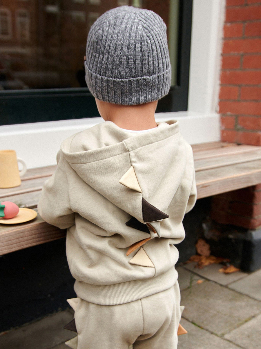 Ensemble garçon printemps et automne, motif dinosaure, manches longues, veste zippée et pantalon