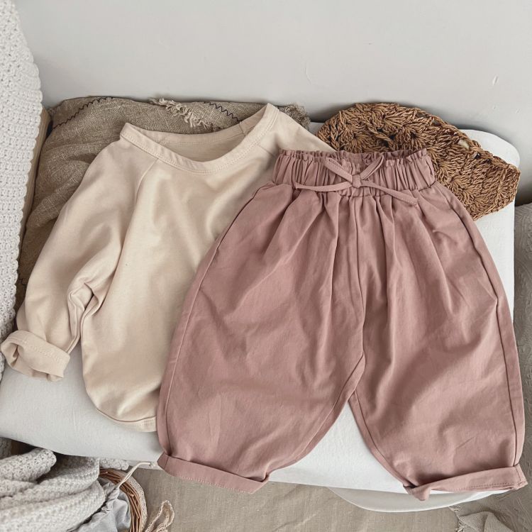 Barboteuse bébé fille unie à longue décoration nœud