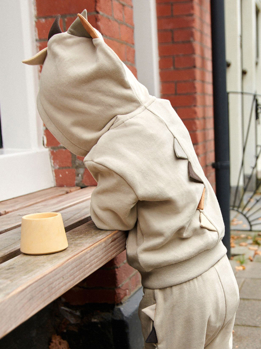 Ensemble garçon printemps et automne, motif dinosaure, manches longues, veste zippée et pantalon