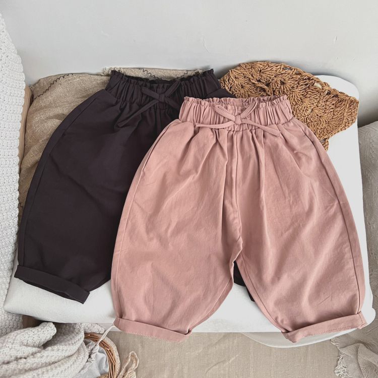 Barboteuse bébé fille unie à longue décoration nœud