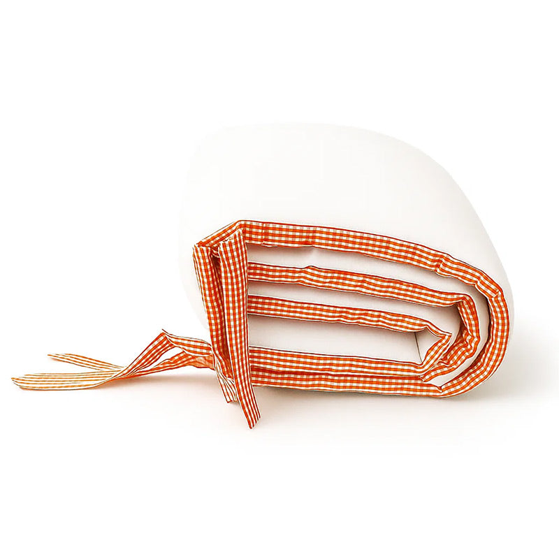 tour de lit vichy blanc en coton bio papate